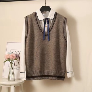 Áo gile basic forgirl cổ V chất len mỏng mặc 4 mùa