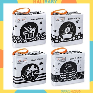 Sách Vải Đen Trắng Kích Thích Thị Giác Cho Trẻ Sơ Sinh Tumama Kids HALIBABY SV45