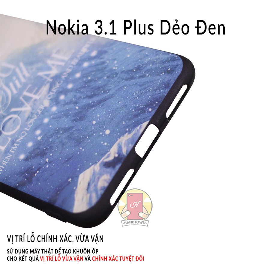 Ốp lưng Nokia 3.1 Plus dẻo đen in hình Phần B