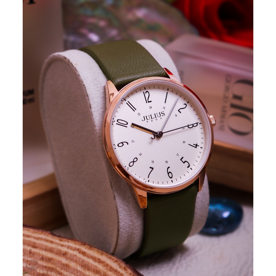 Đồng hồ nữ Julius JA-1353 dây da viền số