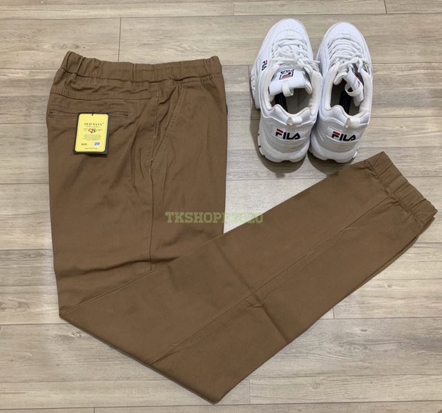 Quần Jogger nam thun kaki cao cấp BIGSIZE < 100kg (size 28-40) lưng thun dây rút