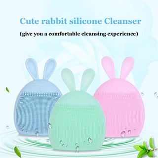 (Hàng Mới Về) Dụng Cụ Rửa Mặt Silicone Hình Tai Thỏ