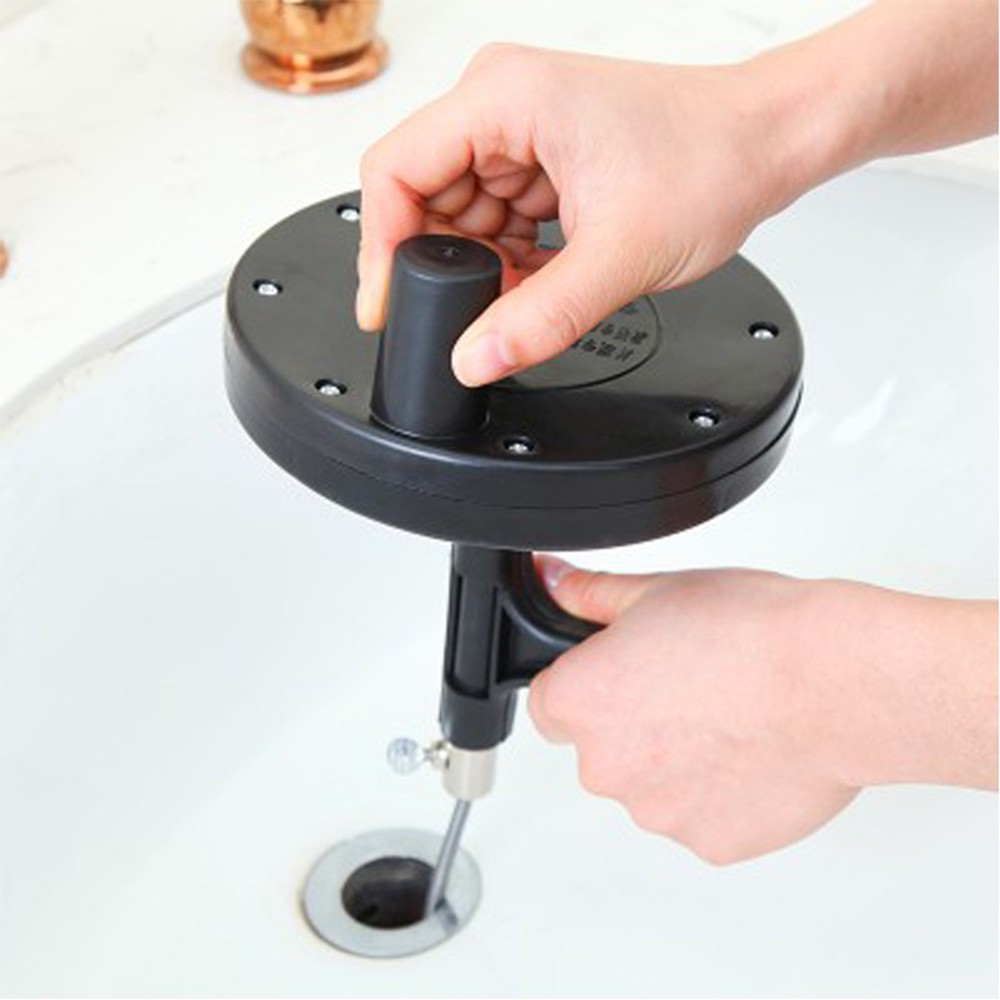 Dụng Cụ Thông Cống Lò Xo Dài 5 Mét/7 Mét - Có Tay Cầm Xoay - Đen/Đỏ - Kéo Rác, Lông Tóc Thông Đường Ống
