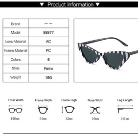 Kính mát mắt mèo nhỏ phong cách hip hop thời trang cho nữ