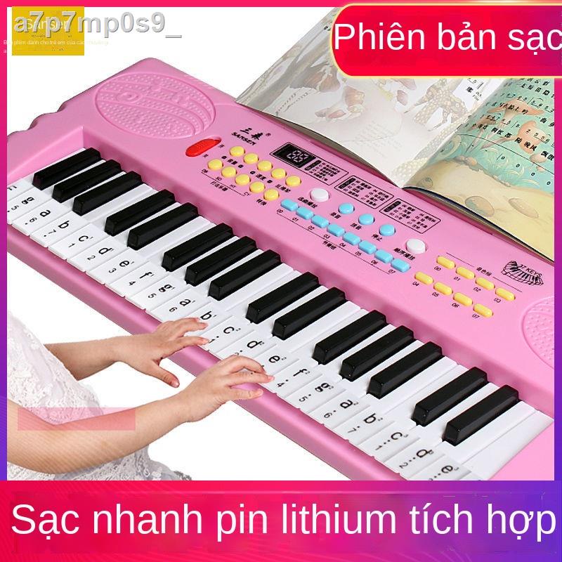 ๑▽Đàn piano điện tử có thể sạc lại cho trẻ em Sansen Đàn piano đồ chơi trẻ em 37 phím cho cô gái mới bắt đầu Đa chức năn