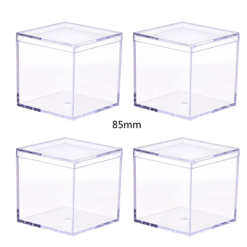 Set 4 Hộp Nhựa Đựng Kẹo Cưới Mini Có Nắp