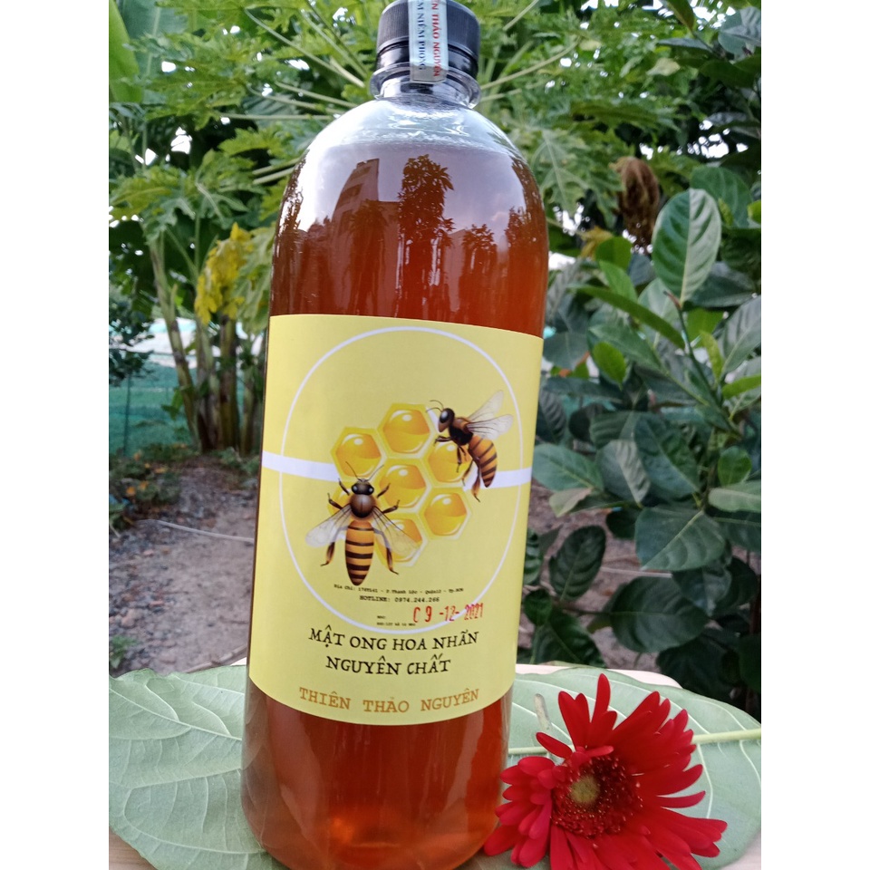 Mật ong nguyên chất hoa nhãn Hưng Yên hàng cao cấp (hình ảnh thật 100% của shop) chai 500 ml - 1 L