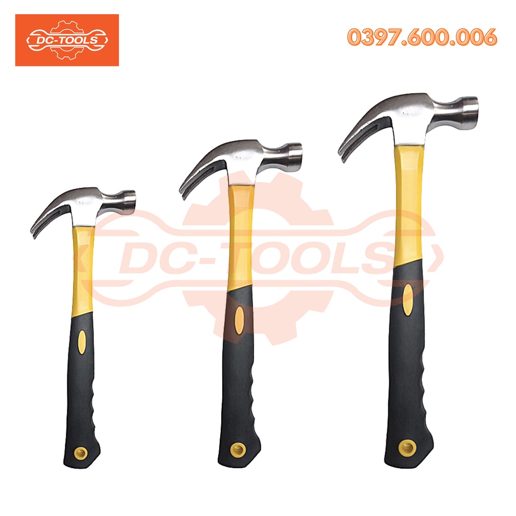 Búa đóng đinh, nhổ đinh cán vàng đen. Dụng cụ cầm tay DC-TOOLS