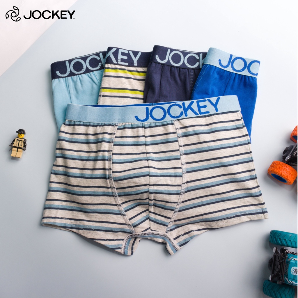 Hộp 05 Quần Lót Nam Jockey Kids Trunk Boxer Thun Cotton Kháng Khuẩn Cao Cấp Bé Trai Từ 6-12 Tuổi - 0330