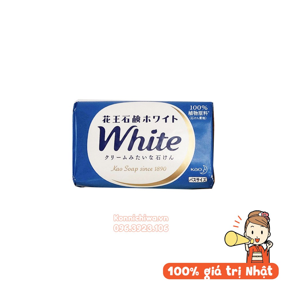 Bánh Xà Phòng KAO White Nhật Bản, Xà Bông Dưỡng Ẩm, Trắng Da 130g