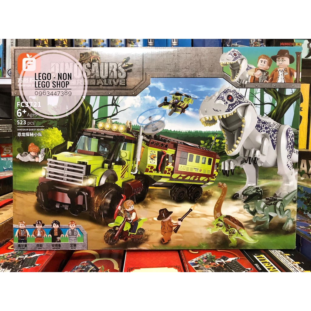 Lego - FC 3721 ( Xếp Hình Xe Thám Hiểm Nghiên Cứu Khủng Long 523 Mảnh )