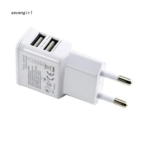 Adapter sạc hai cổng 5V 2A ổ cắm EU dành cho iPhone Samsung iPad iPod