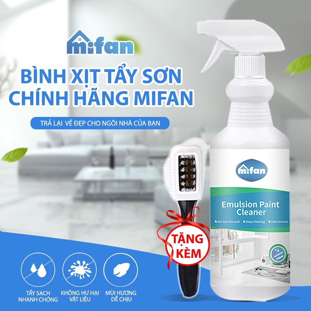 Bình Xịt Tẩy Sơn Nước Cao Cấp MIFAN 750ml - Làm Sạch Nhanh Vết Sơn Cứng Đầu Trên Tường, Sàn, Cửa - Hiệu Quả 99,9%