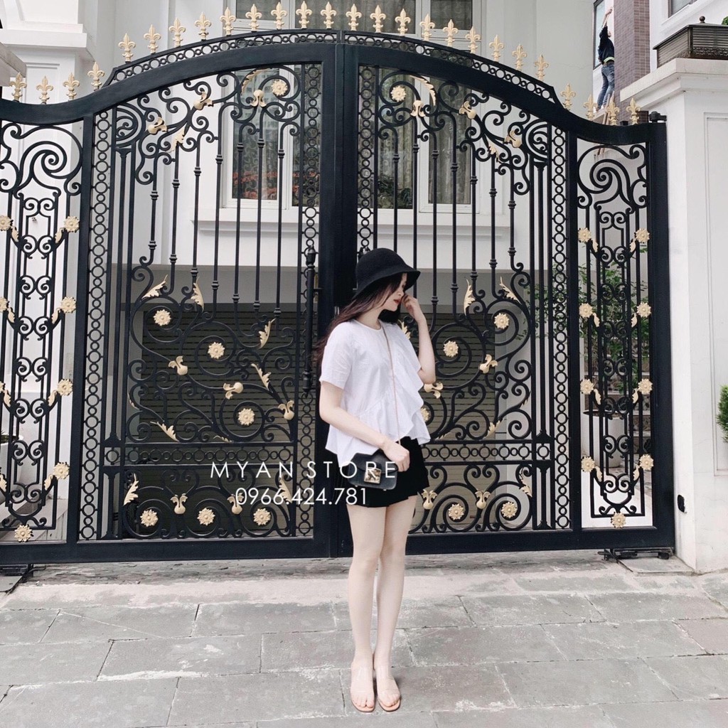 ÁO SƠ MI BÈO LỆCH VẠT CỘC TAY - ÁO BABYDOLL BÈO VẠT CHÉO HOT