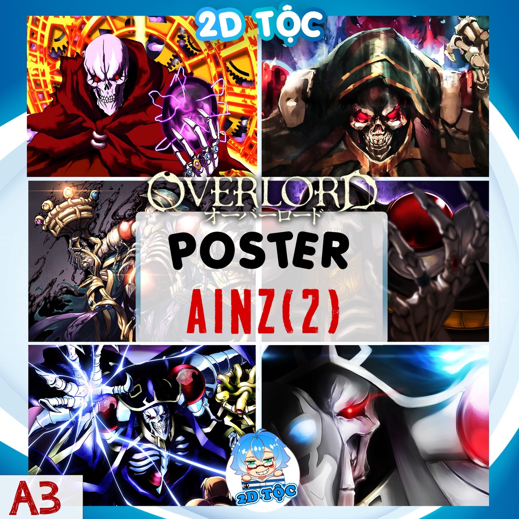 TRANH POSTER A3 AINZ OOAL GOWN (2) ANIME MANGA OVERLORD CHẤT LIỆU GIẤY CAO CẤP - 2D TỘC SHOP