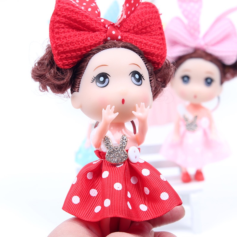 Búp bê trang trí bánh sinh nhật  búp bê chipi tóc xù 12cm