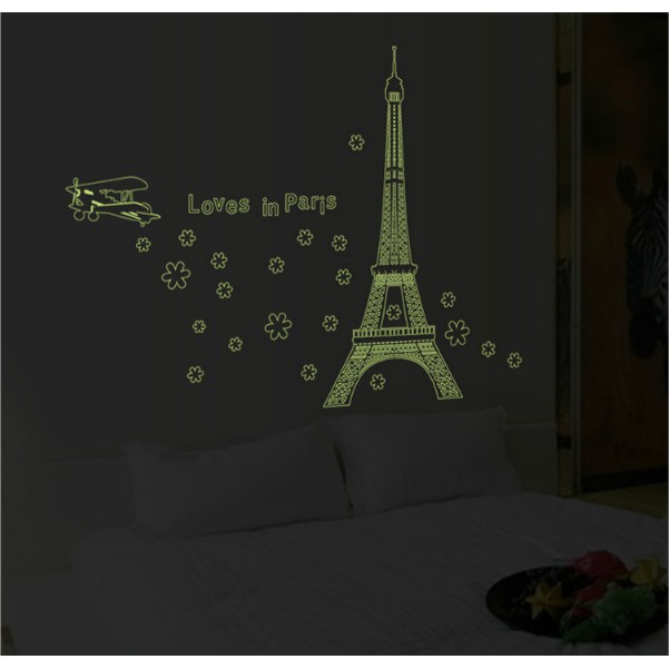 Decal trang trí tường - Tháp Love In Paris DẠ QUANG