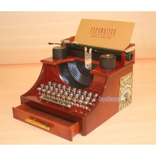 [CỠ ĐẠI] Hộp nhạc lên dây cót máy đánh chữ (16x15.5x13.5cm)