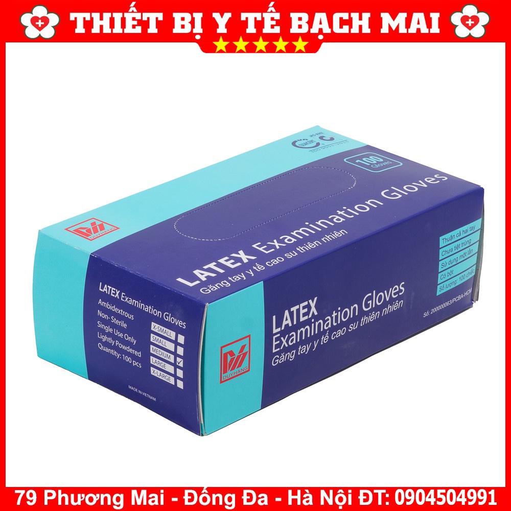 GĂNG TAY Y TẾ LATEX HỘP 50 ĐÔI