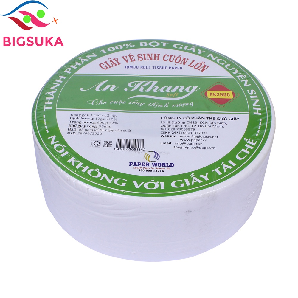 Giấy vệ sinh cuộn lớn An Khang 900g BIGSUKA