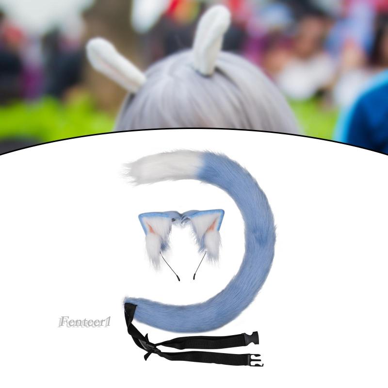 [Fenteer1] Tai Mèo Giả Lông Xù Kèm Đuôi Dài Dùng Hóa Trang / Biểu Diễn Sinh