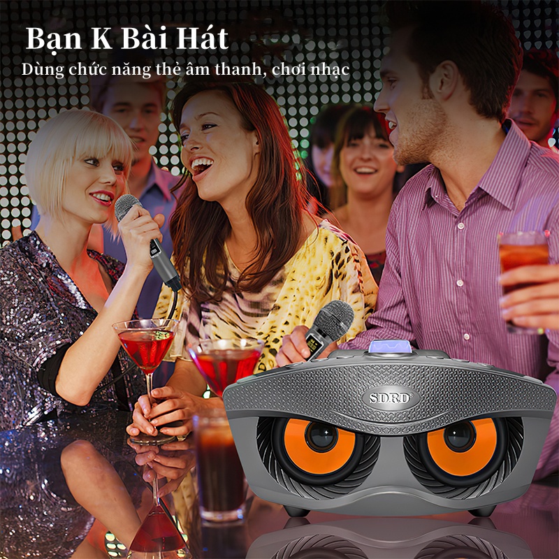 Loa Bluetooth Loa kèm micro hát karaoke Bluetooth SD306plus Không dây hết với điện thoại, máy tính bảng, Smart TV v.v...