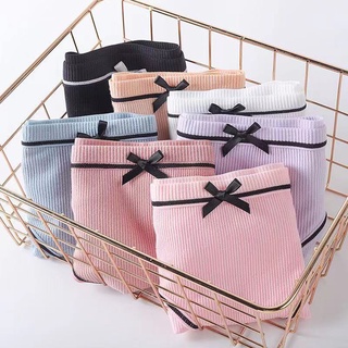 Quần Lót Cotton Không Lộ Đường May Thắt Nơ Màu Trơn Thời Trang Cho Phụ Nữ