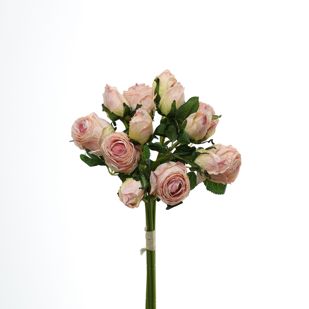 Cành hoa hồng khô 2 bông 1 nụ - XIN - Hoa vải cao cấp midori