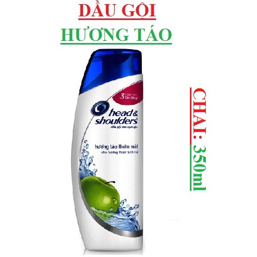 Dầu gội Head&shoulders 350ml; bạc hà,mượt óng,ngăn rụng tóc,sảng khoái,táo,da đầu ngứa