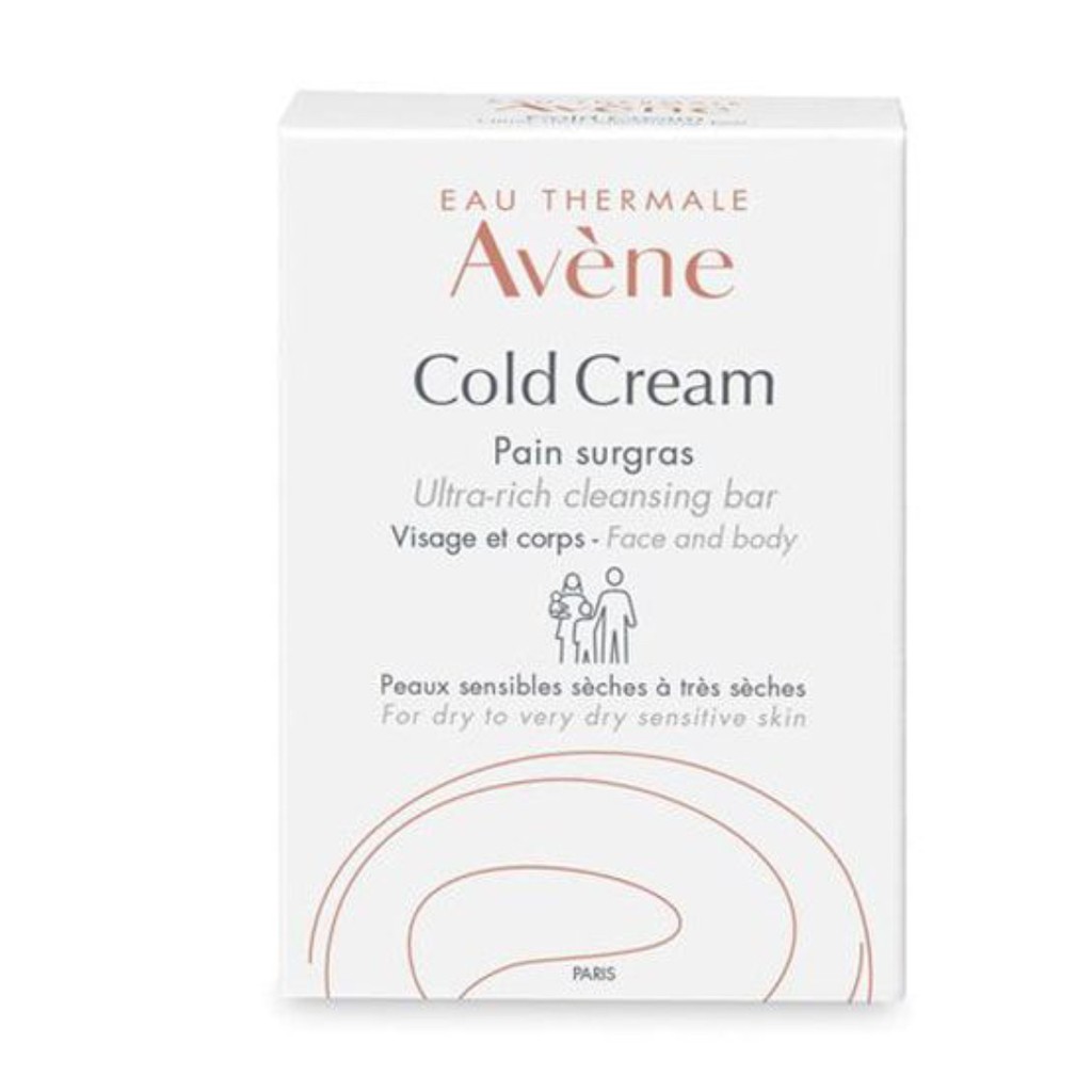 Thanh kem rửa mặt và tắm cho da khô, không xà phòng Cold Cream Cleansing Bar Avène
