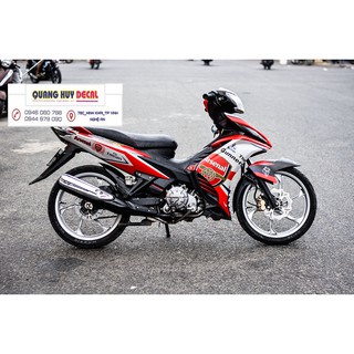 Tem trùm exciter 135 Trắng Đỏ arsenal, độ team decal xe ex dán đời 2011-2014