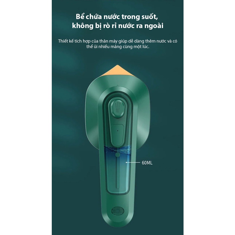[New 2021] Bàn là hơi nước cầm tay mini, Bàn ủi hơi nước công suất 33W tiết kiệm điện