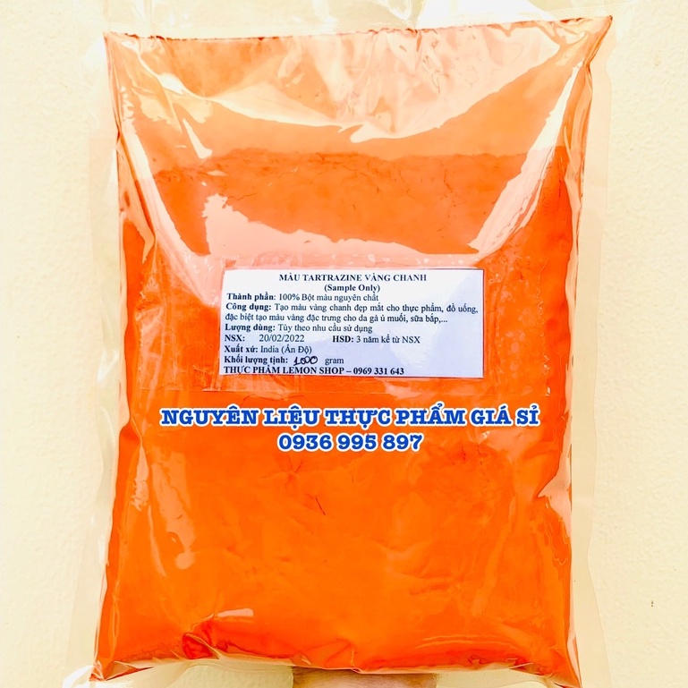 Màu vàng chanh Tartrazine Ấn Độ dùng tạo màu cho gà ủ muối, bánh kẹo, nước ngọt