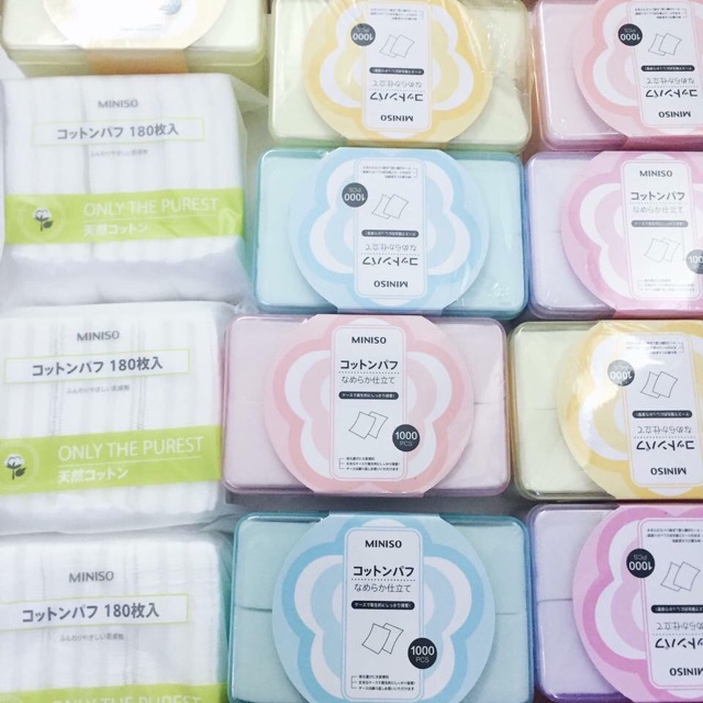 Hộp 1000 Miếng Bông Tẩy Trang Miniso Nhật Bản