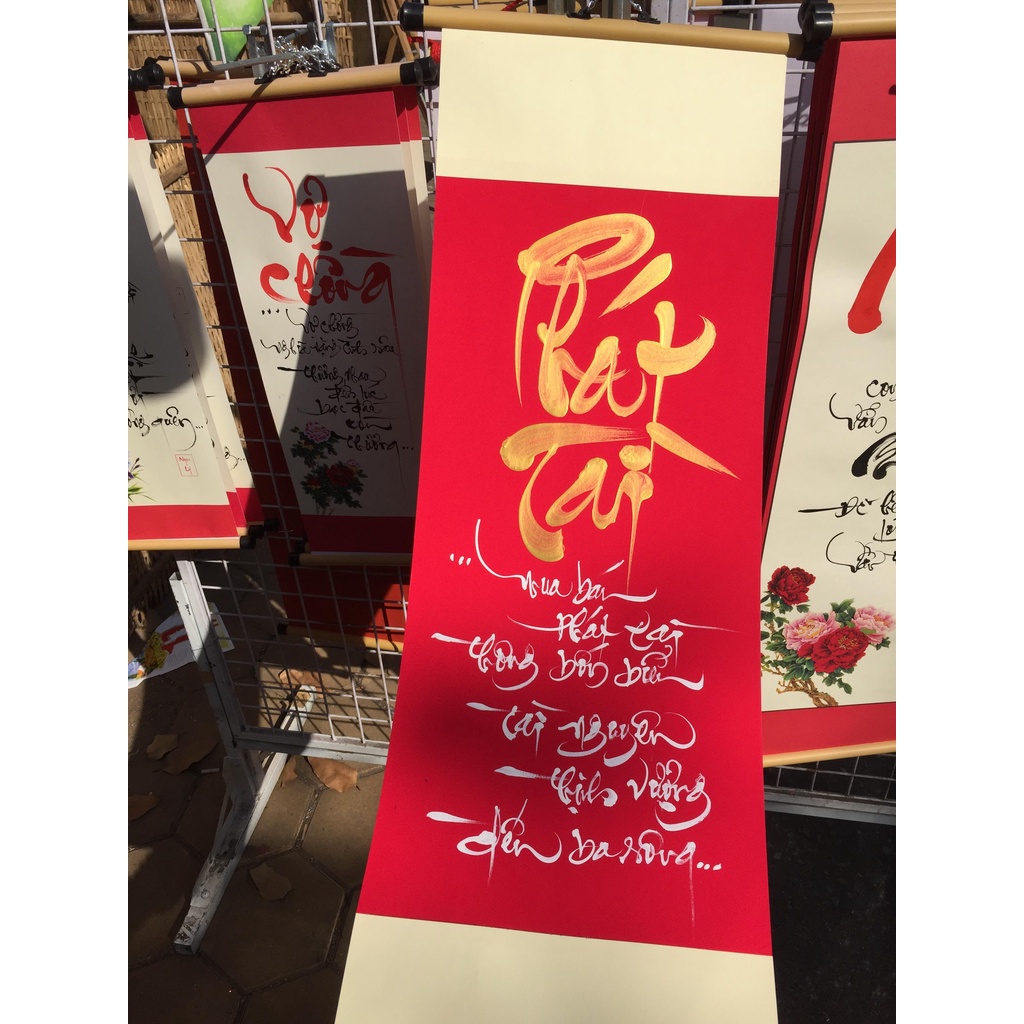 Tranh liễn thư pháp Phát Tài