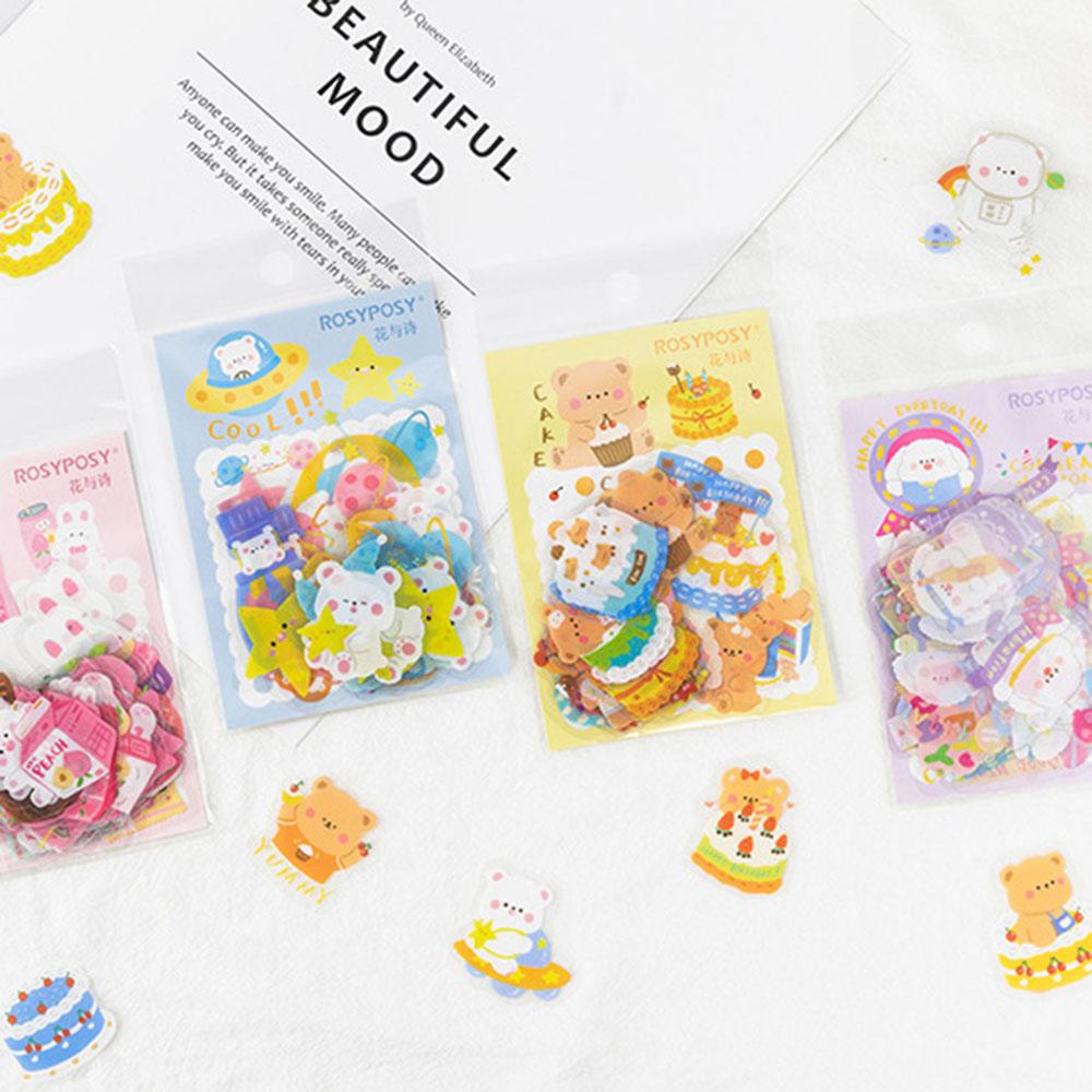 Bộ 40 Miếng Dán Chống Thấm Nước Họa Tiết Dễ Thương Dùng Trang Trí Sổ Tay / Trường Học / Văn Phòng
