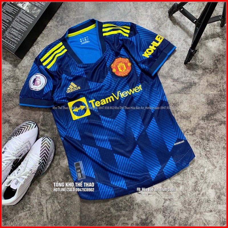 TeamView/Bộ quần áo đá banh ĐT M.U màu xanh dương mẫu mới nhất 2021/2022