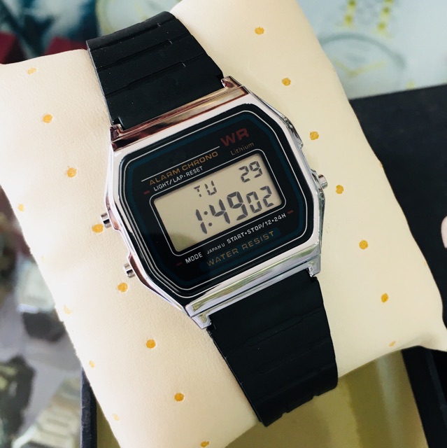 Đồng hồ điện tử Nam Nữ dây cao su F-94W -1DG
