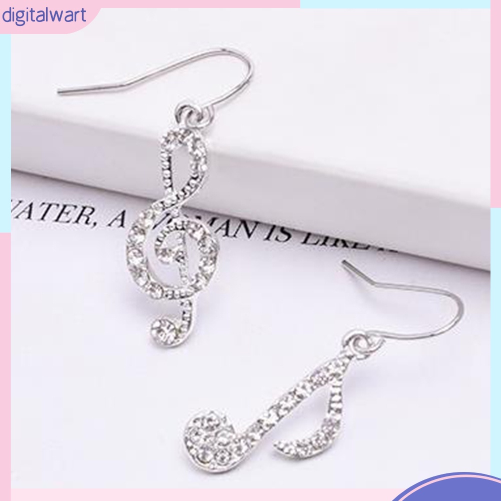 Bông Tai Hình Nốt Nhạc Đính Đá Sang Trọng