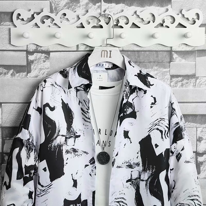 Áo Sơ Mi Nam Dài Tay Họa Tiết Độc Đáo Thời Trang