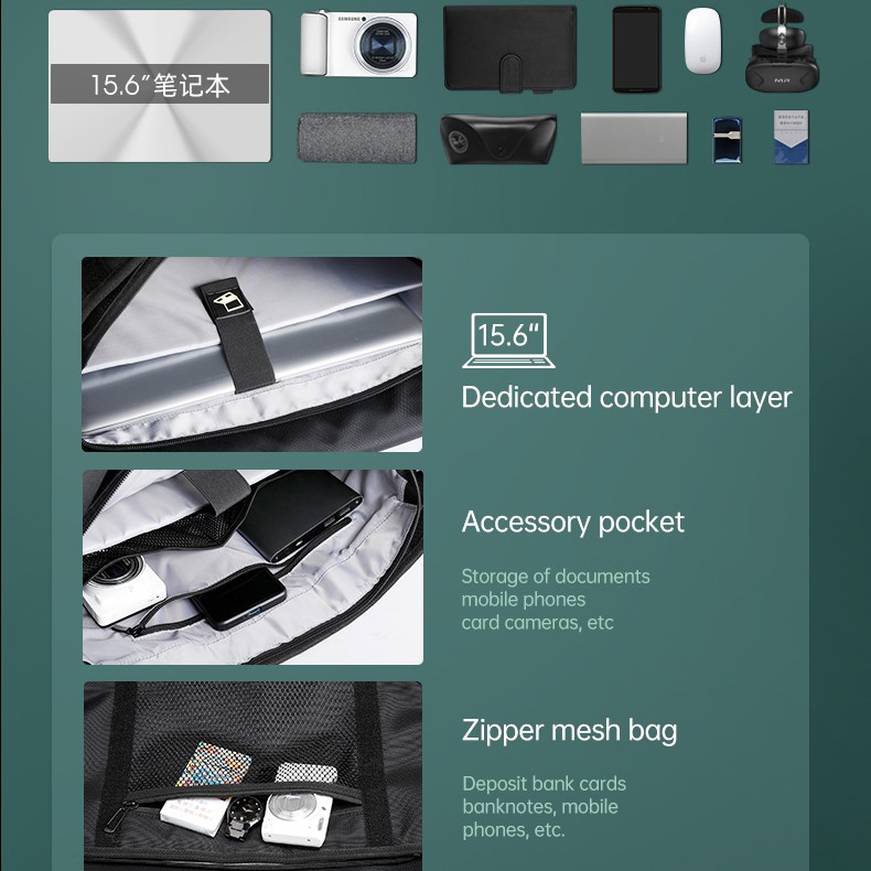 Túi đeo chéo Mark Ryden vải Oxford chống thấm nước đựng laptop 15.6 inch | BigBuy360 - bigbuy360.vn