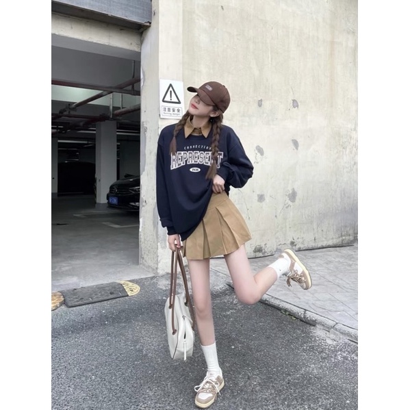 Áo sweater Ulzzang Streetwear Hàn Quốc, áo nỉ da cá cao cấp