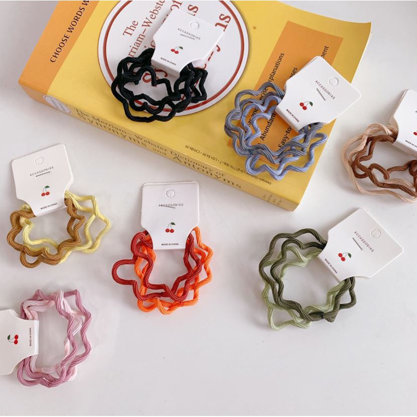(Bộ 4 cái) Dây Thun Cột Tóc LIN Nhiều Màu Cho Nữ