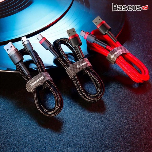 Cáp sạc bọc vải siêu bền hỗ trợ sạc nhanh và truyền dữ liệu tốc độ cao Baseus Cafule Lightning/Micro/Type-C - 1m