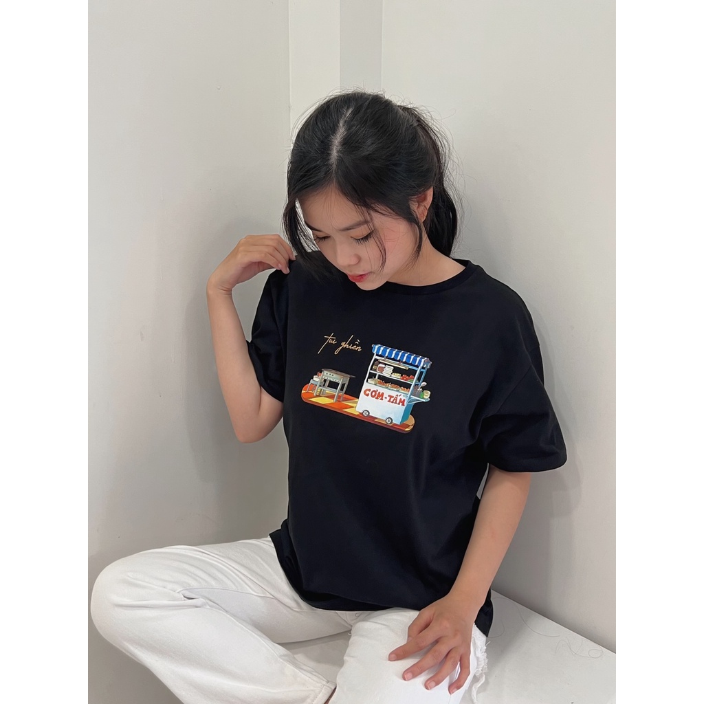 Áo thun cotton " Tui ghiền CƠM TẤM"