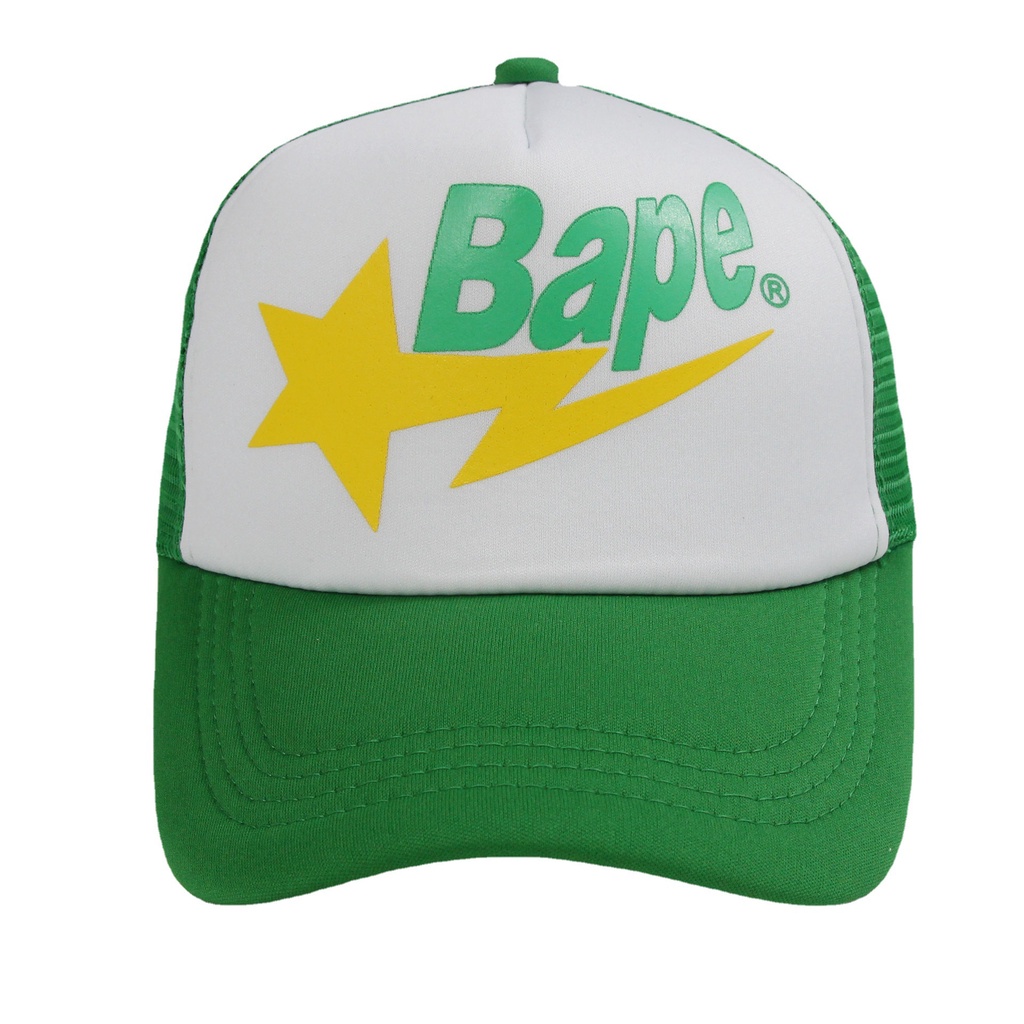 Bape Mũ Lưỡi Trai Phối Lưới In Chữ Thời Trang Cho Nam Nữ