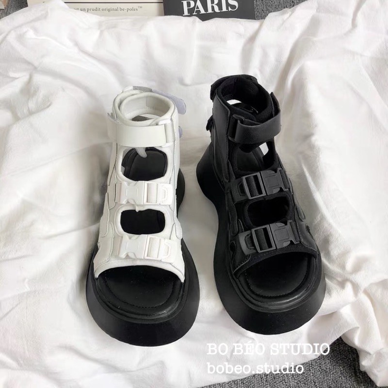 (HÀNG CÓ SẴN - ẢNH THẬT FEEDBACK) JAPAN VIBE SANDALS SHOES - GIÀY ULZZANG SANDALS CỔ CAO PHONG CÁCH HARAJUKU ĐẾ CAO 4CM