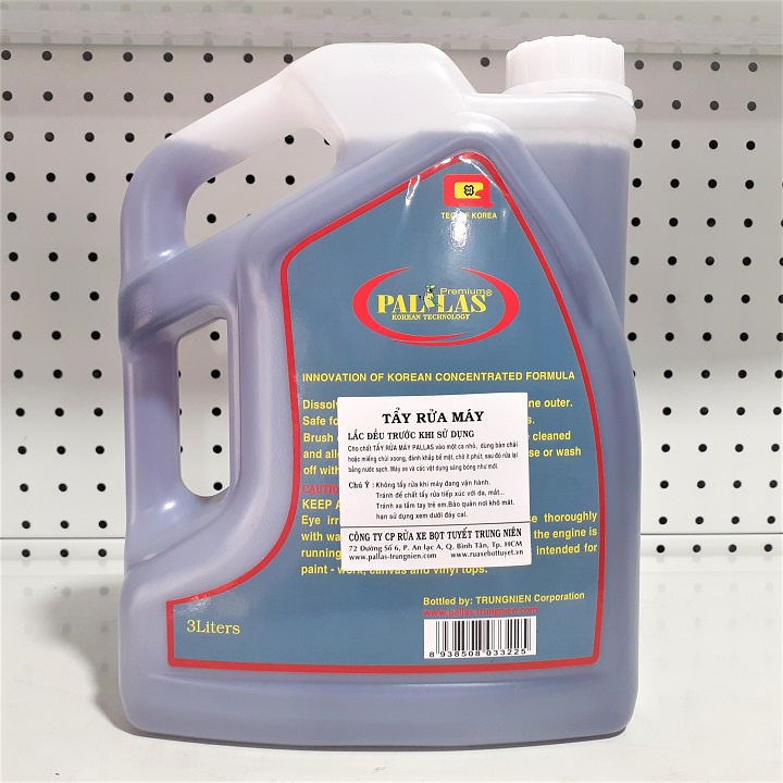Dung dịch tẩy rửa lốc máy ô tô - xe máy Pallas - Trung Niên dung tích 3 lít/cal