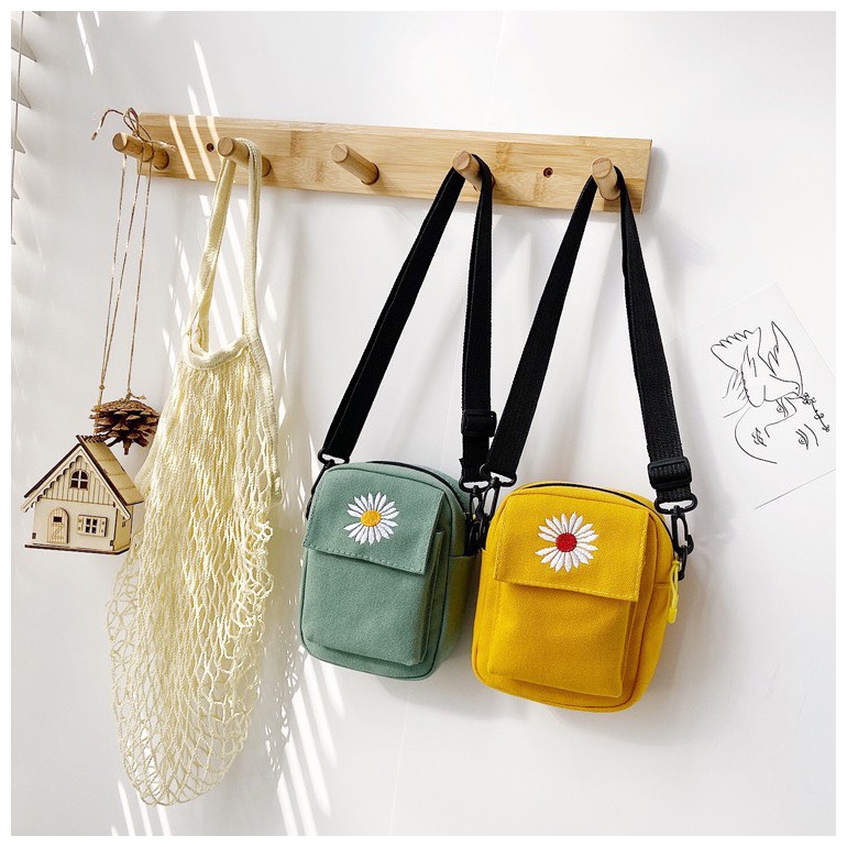 Túi tote, túi vải đựng điện thoại hoa cúc siêu hot TX38