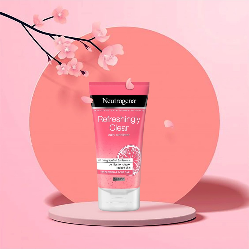 Sữa rửa mặt sạch mụn dành cho da dầu Neutrogena Refreshingly Clear Daily Exfoliator  không dầu ,150ml | BigBuy360 - bigbuy360.vn